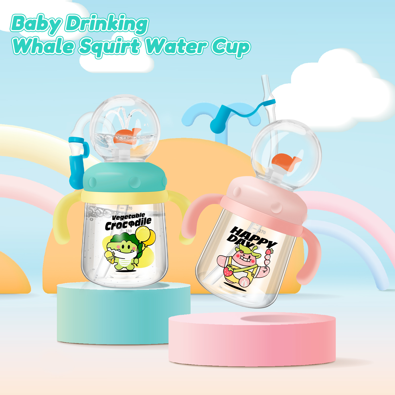 Zwitsal Baby Products - 300ml Creative Whale Squirt Water Cup