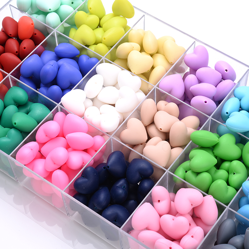 10Pcs Peach Heart Silicone Bea - Baby Products Eco Friendly のレビューと価格