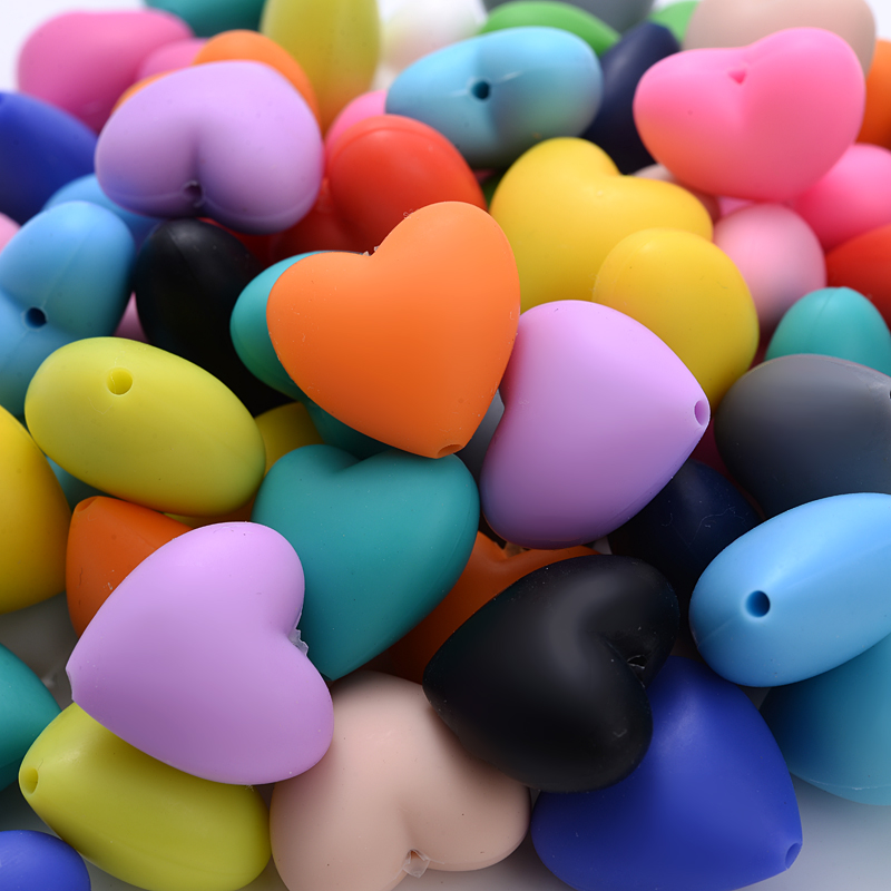 10Pcs Peach Heart Silicone Bea - Baby Products Eco Friendly のレビューと価格