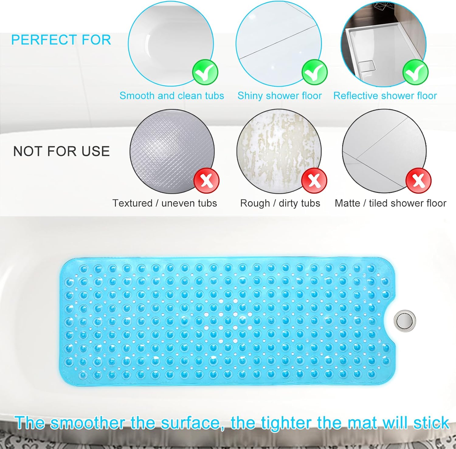 Non Slip Baby Bath Mat 40x16 I - Baby Products Eco Friendly のレビューと価格