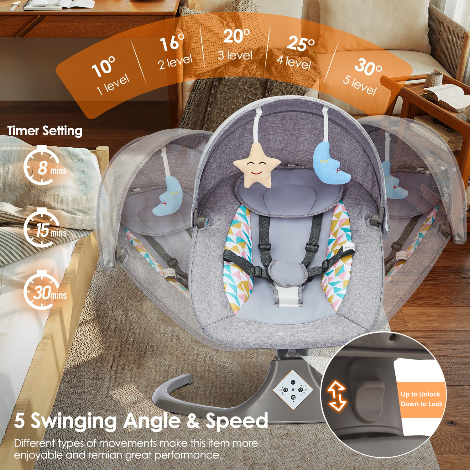 Remote Control Electric Baby S - Baby Swing Bouncer のレビューと価格