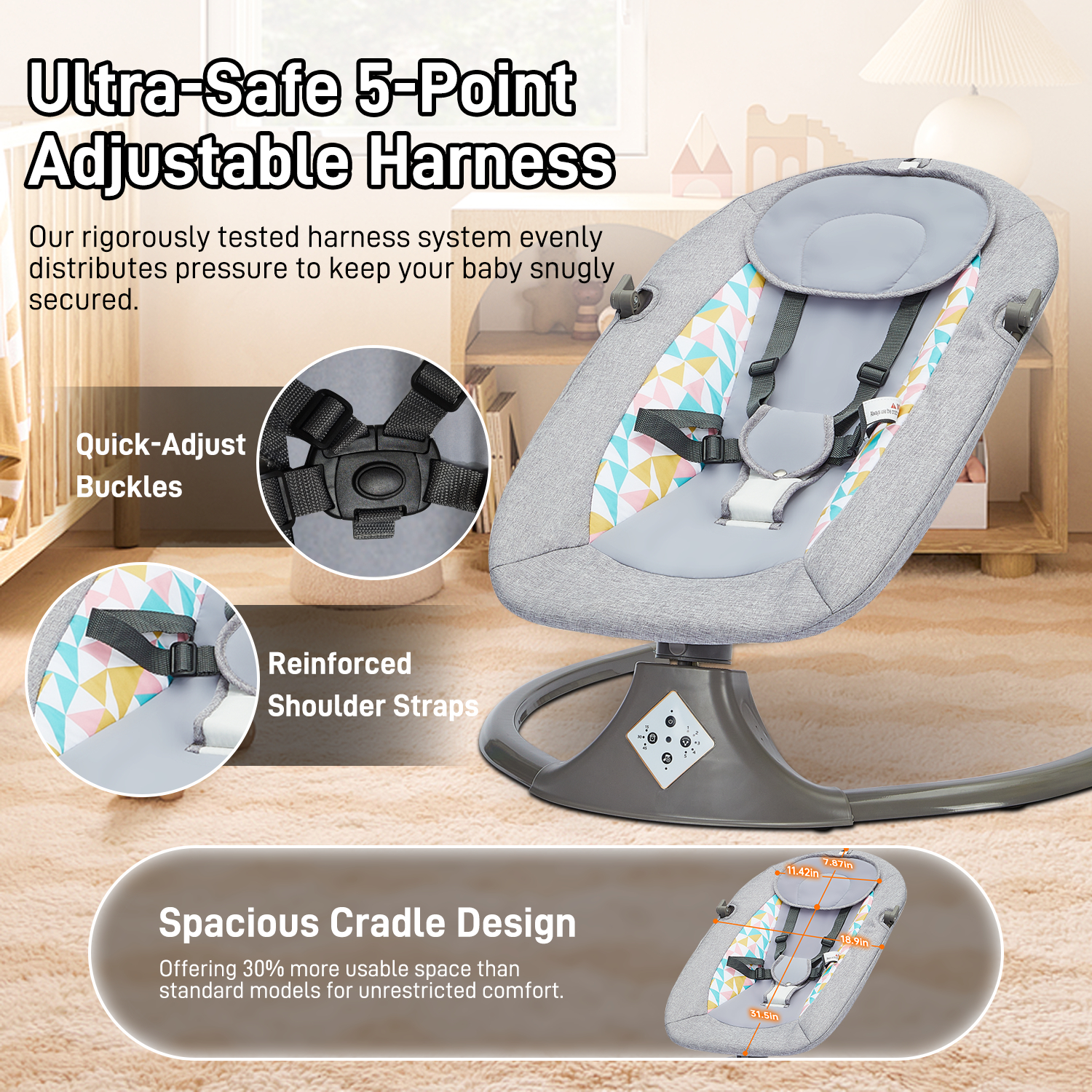 Remote Control Electric Baby S - Baby Swing Bouncer のレビューと価格