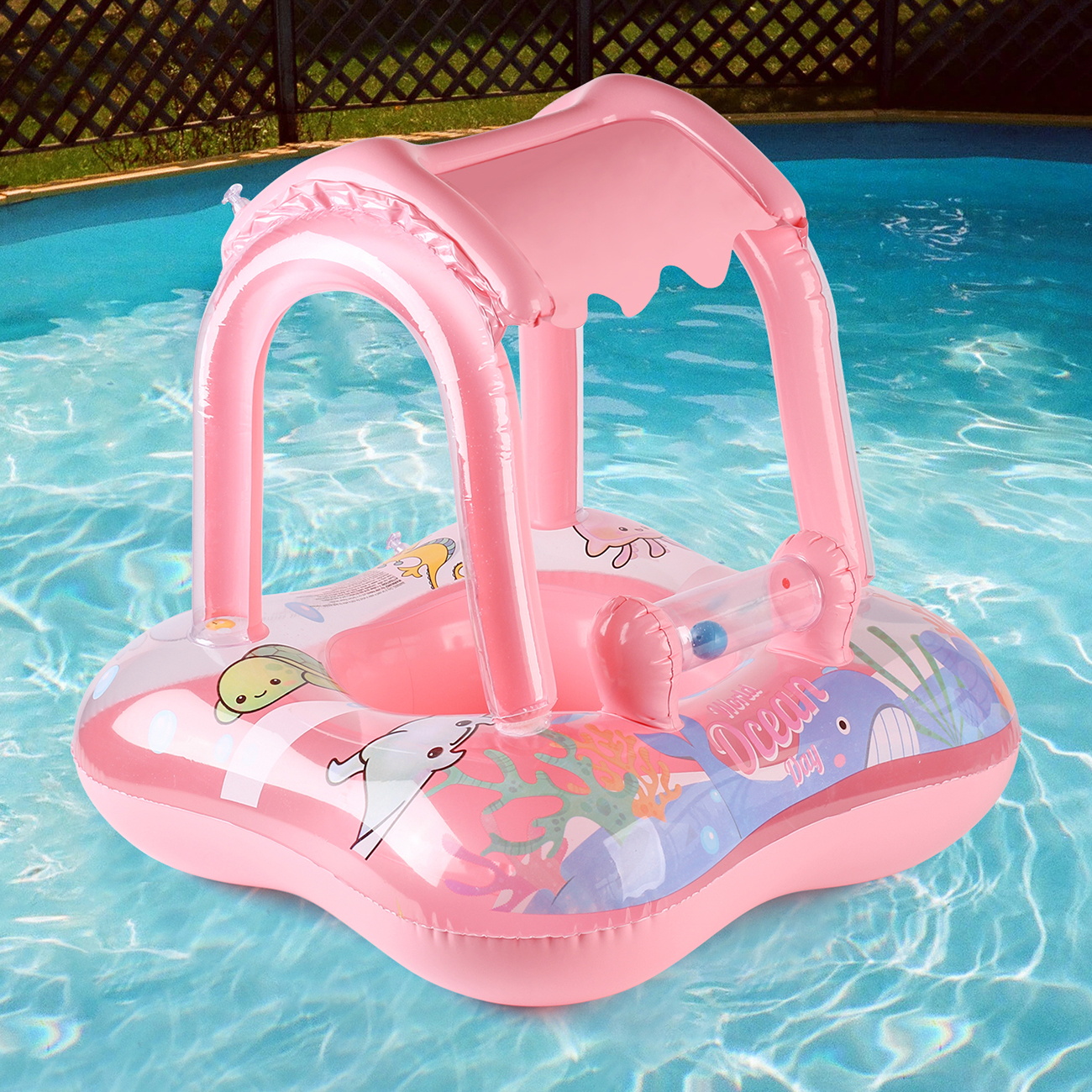 1pc Pool floats with canopy fo - Baby Swimming Floater のレビューと価格