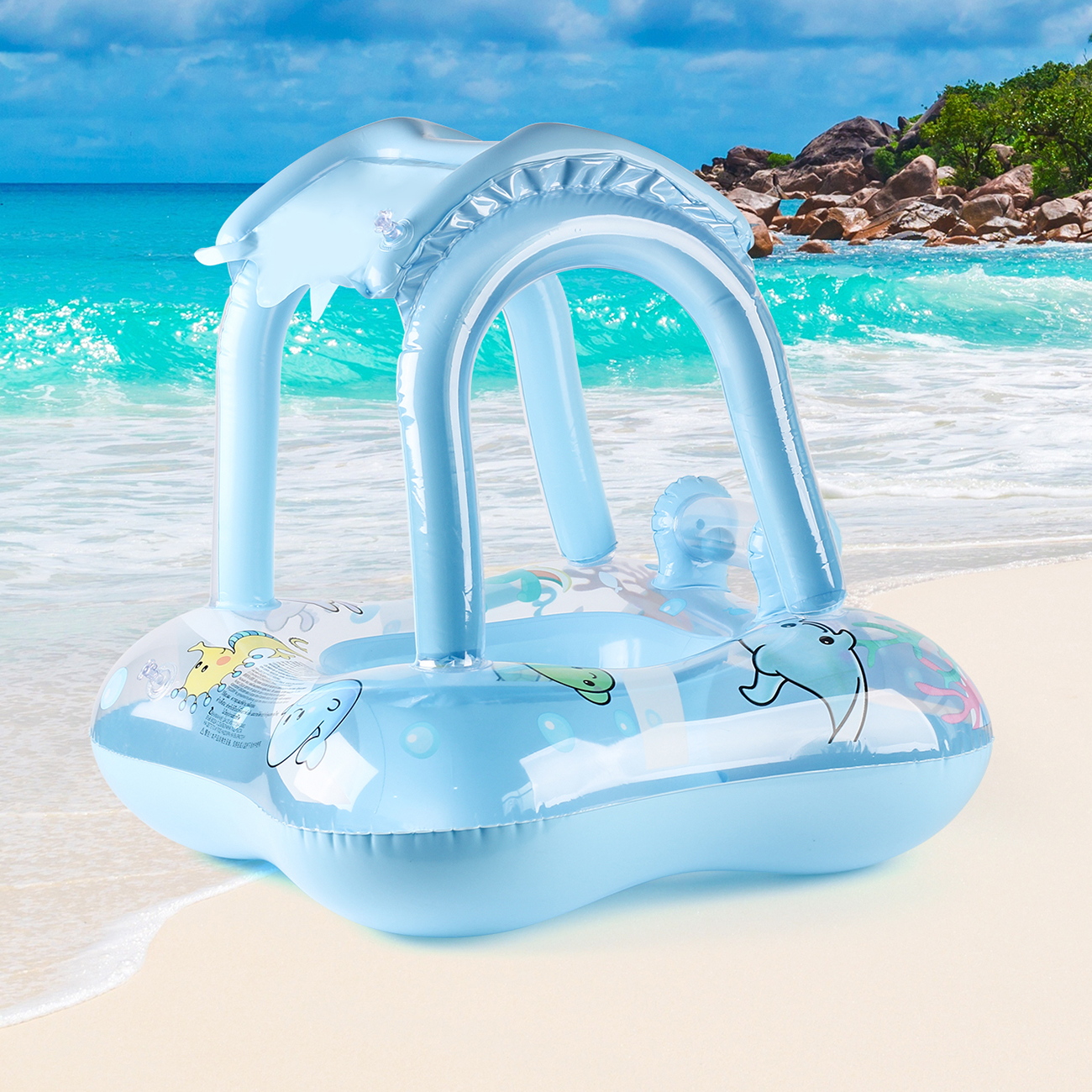 1pc Pool floats with canopy fo - Baby Swimming Floater のレビューと価格