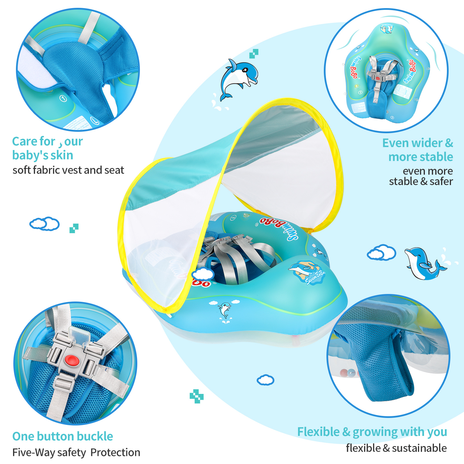 Swimbobo New Upgrades Mesh Mor - Baby Swimming Floater のレビューと価格